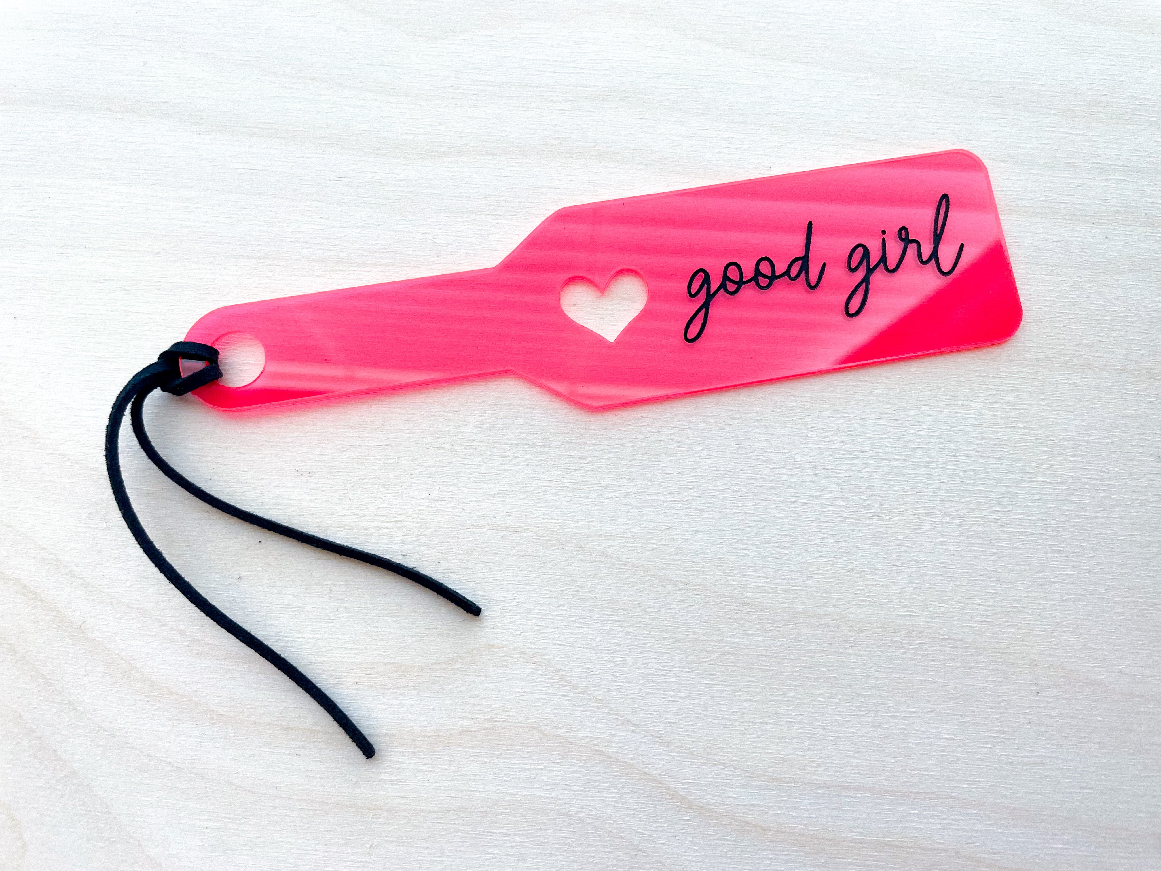 Good Girl Bad Girl Cushioned Leather Paddle, Lotus Blooms Kink Store