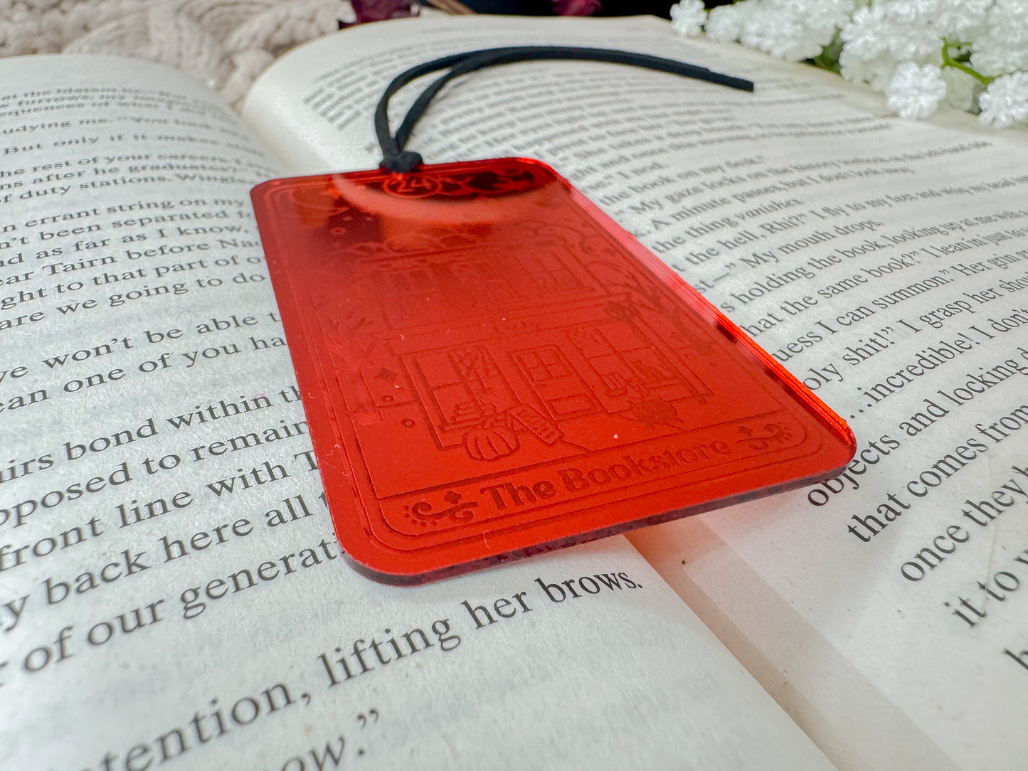 Spooky Bookstore Tarot - *Mini* Red Mirror Bookmark