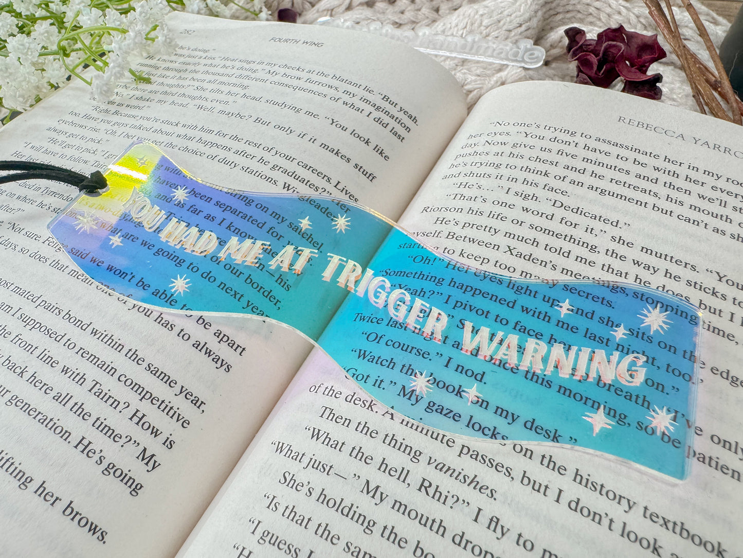 You Had Me At Trigger Warning - Shiny Iridescent Wavy Bookmark