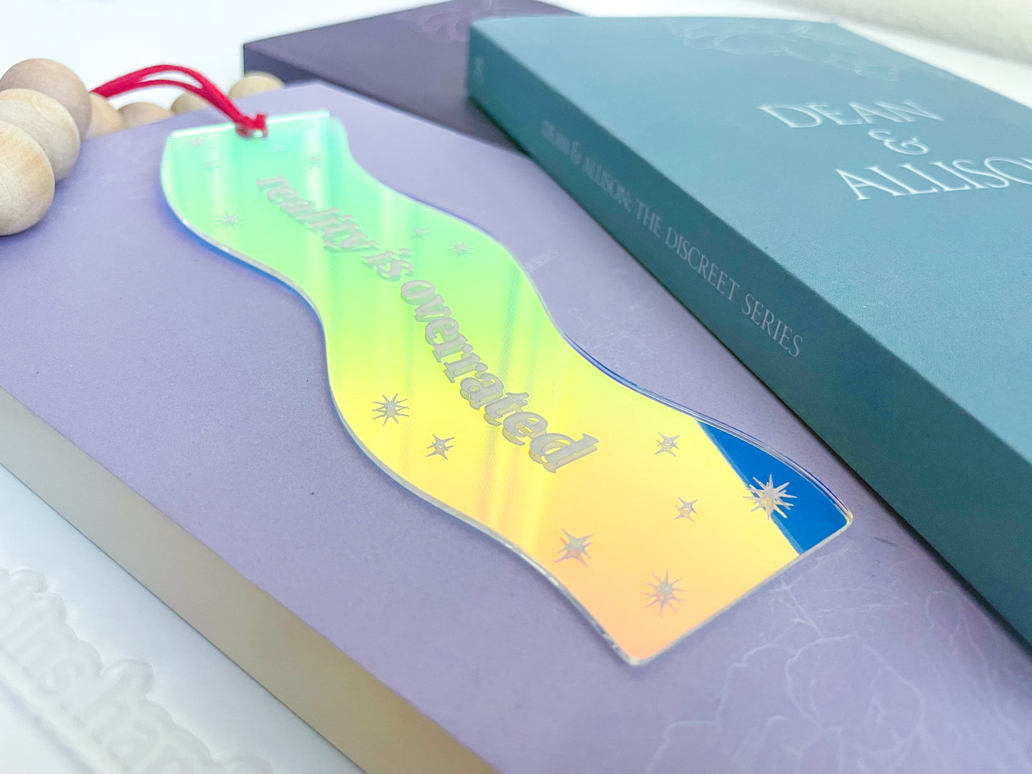 Reality is Overrated - Shiny Iridescent Wavy Bookmark