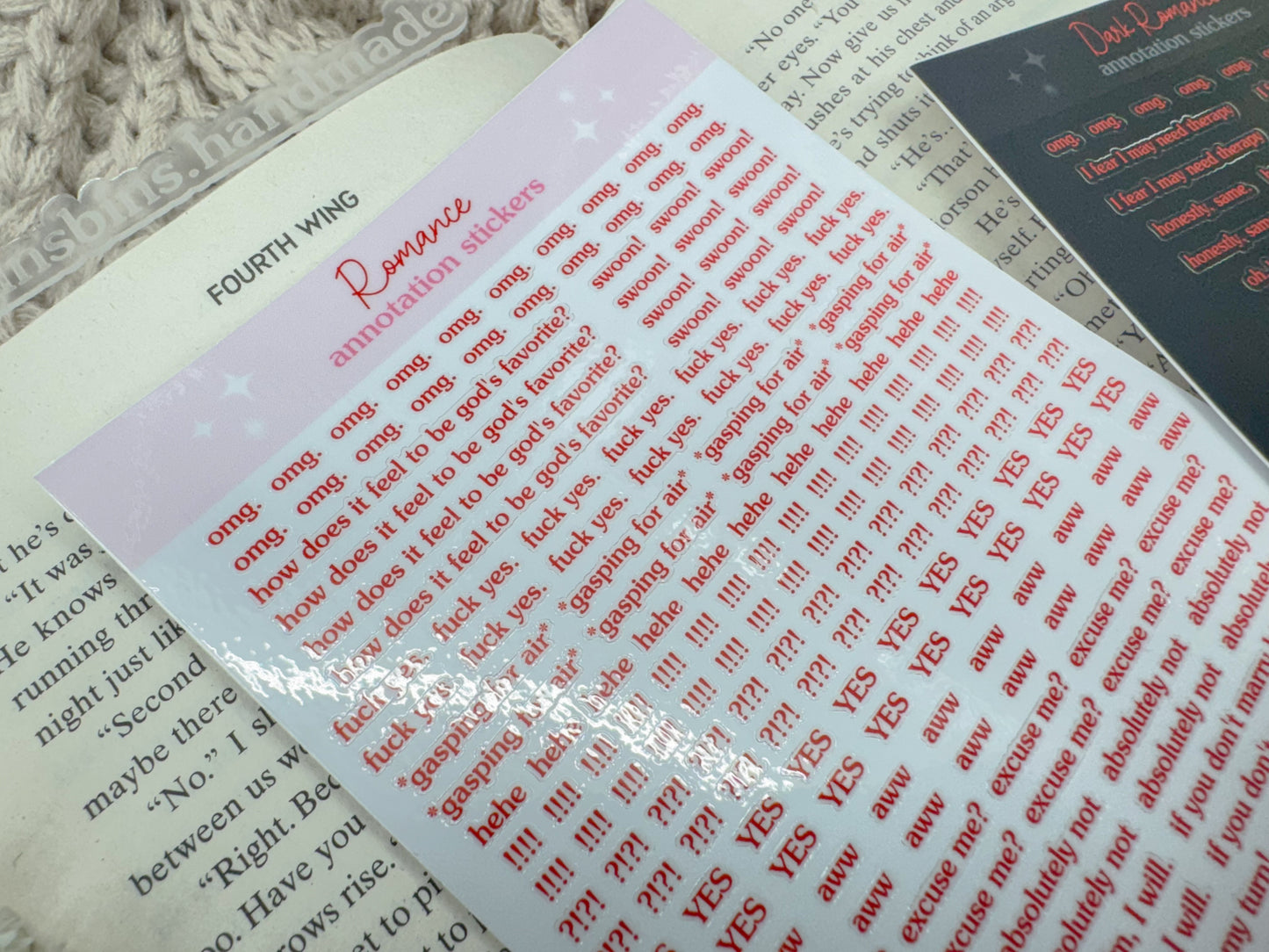 Romance/Dark Romance Annotation Sticker Sheet