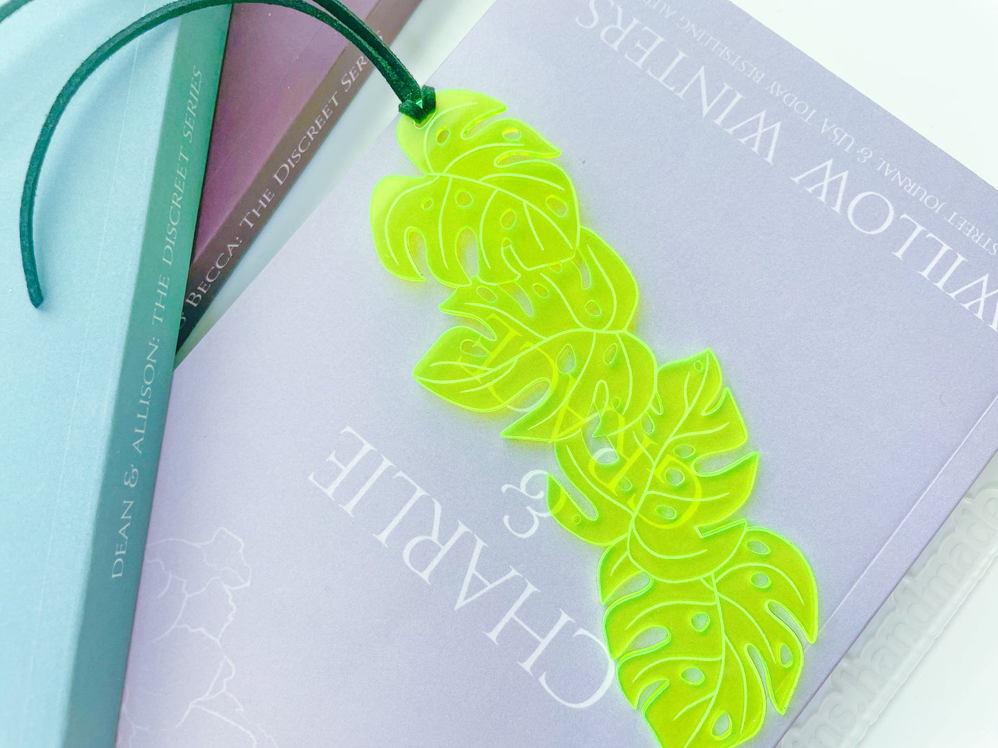 Green Monstera Acrylic Bookmark