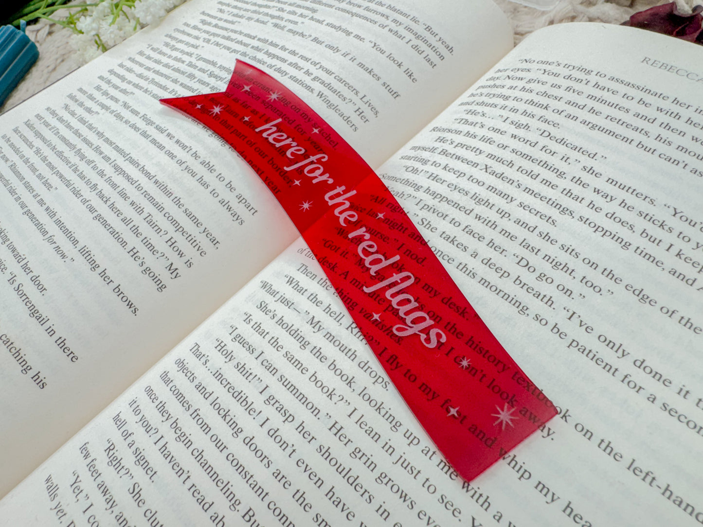 Here For The Red Flags - Red Acrylic Bookmark