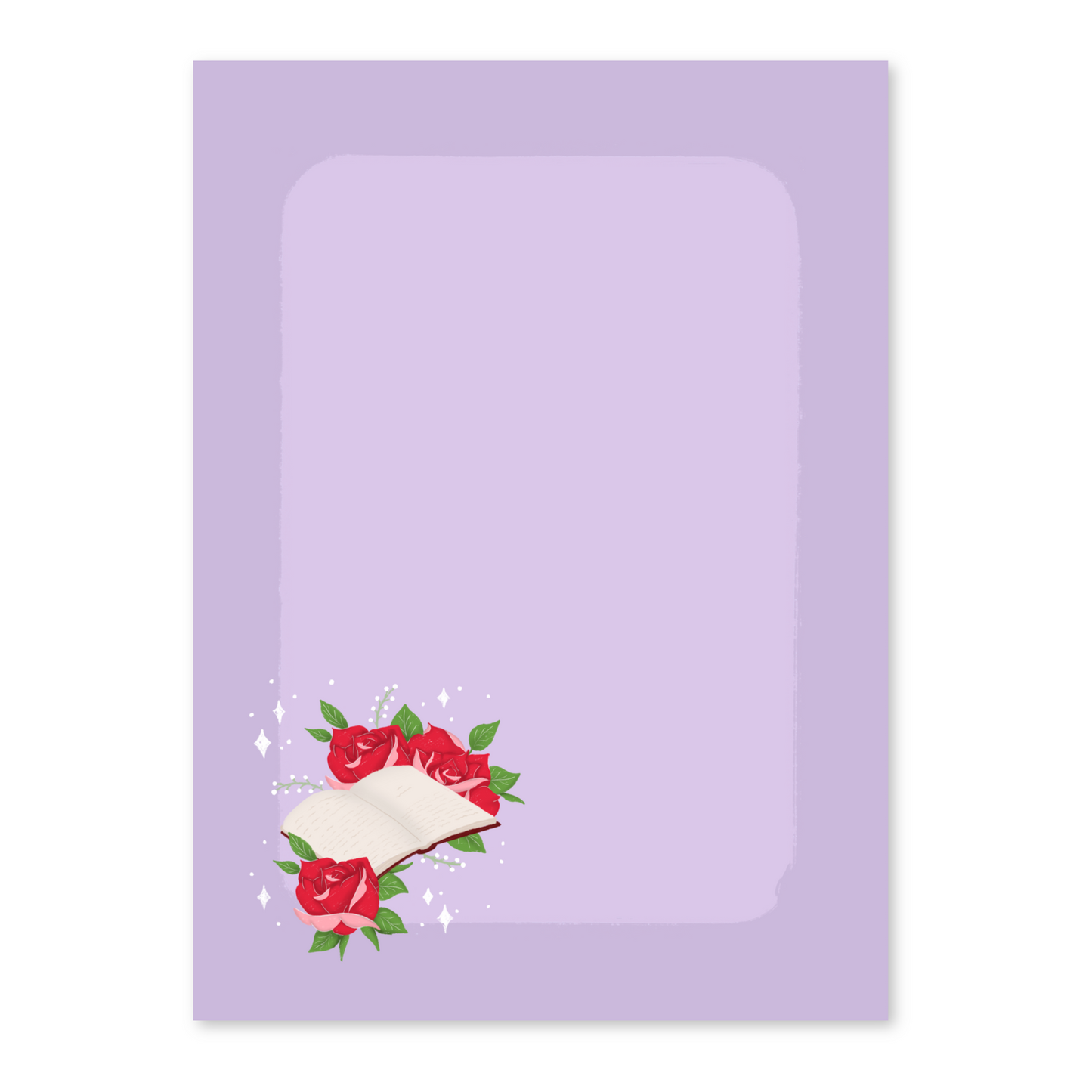 Book + Roses - 5x7 Notepad