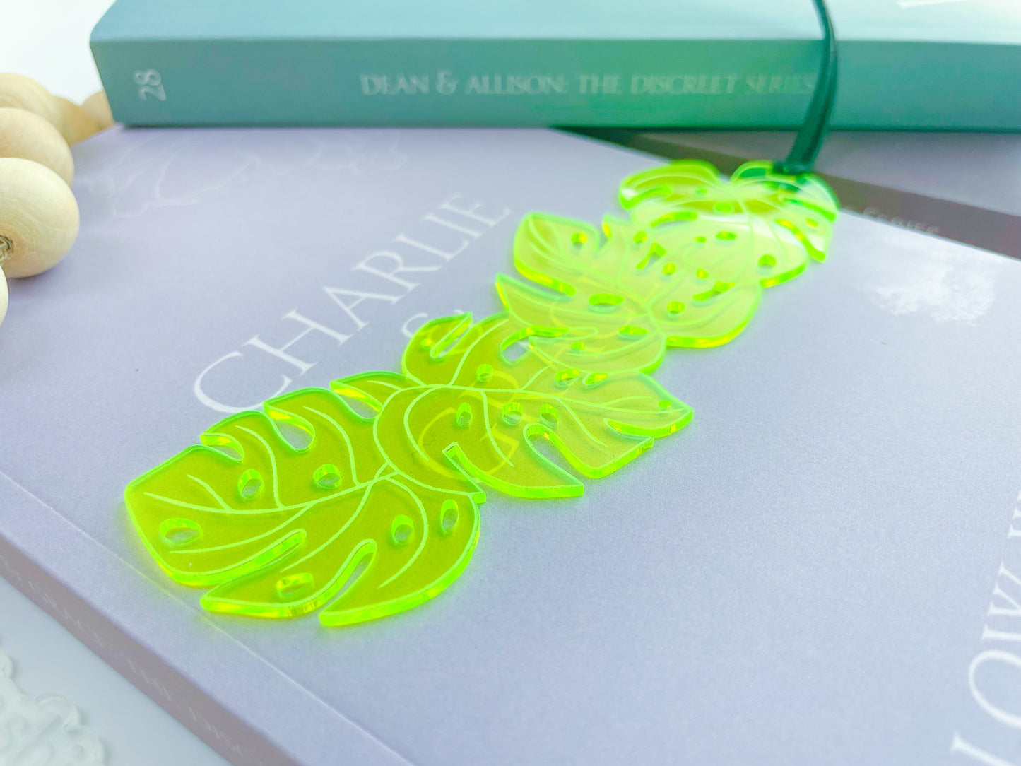 Green Monstera Acrylic Bookmark