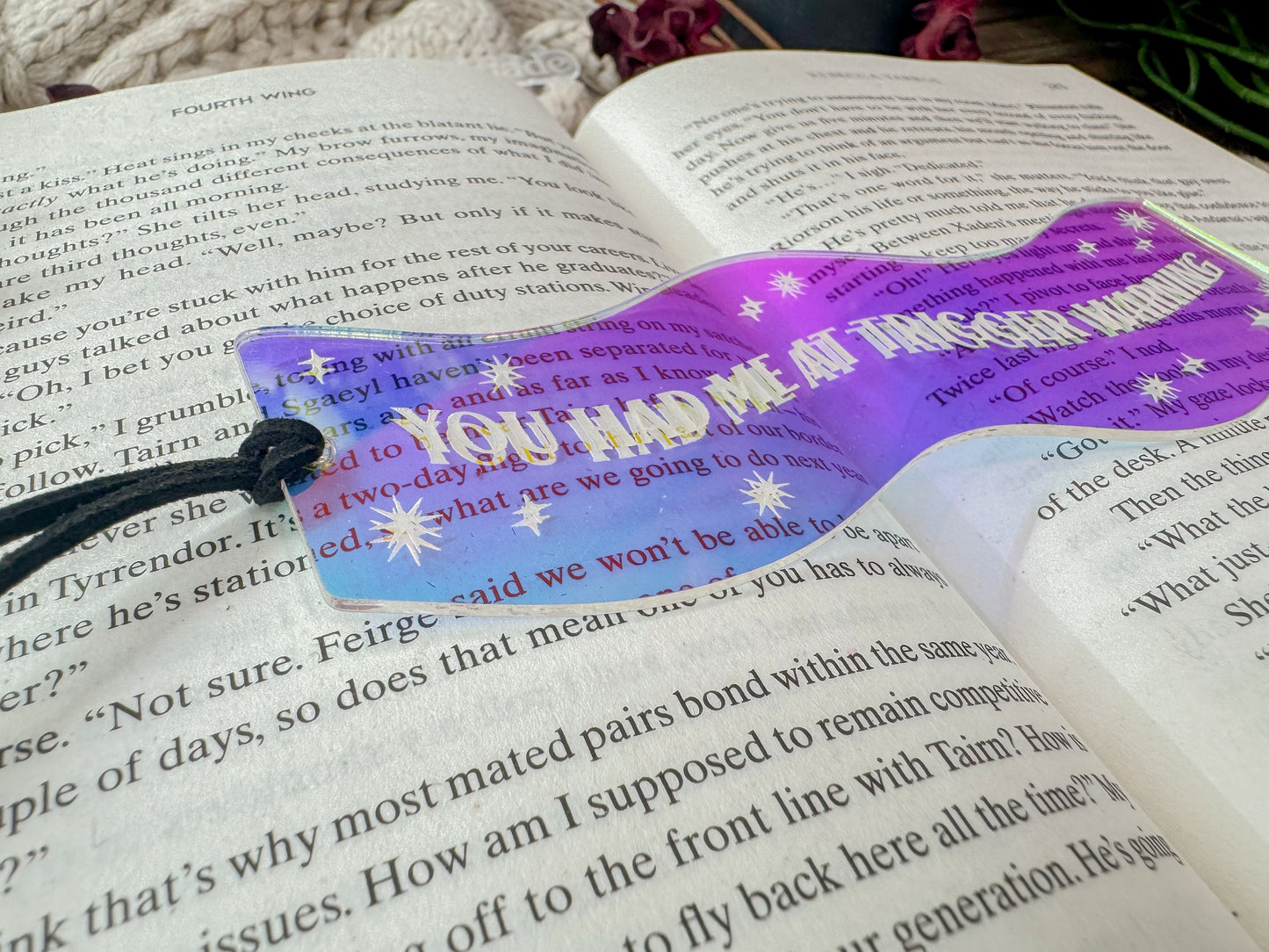 You Had Me At Trigger Warning - Shiny Iridescent Wavy Bookmark