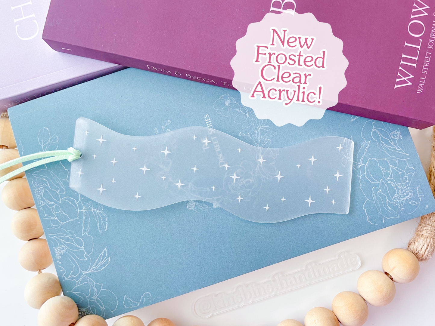 Wavy Stars - Frosted Clear Bookmark