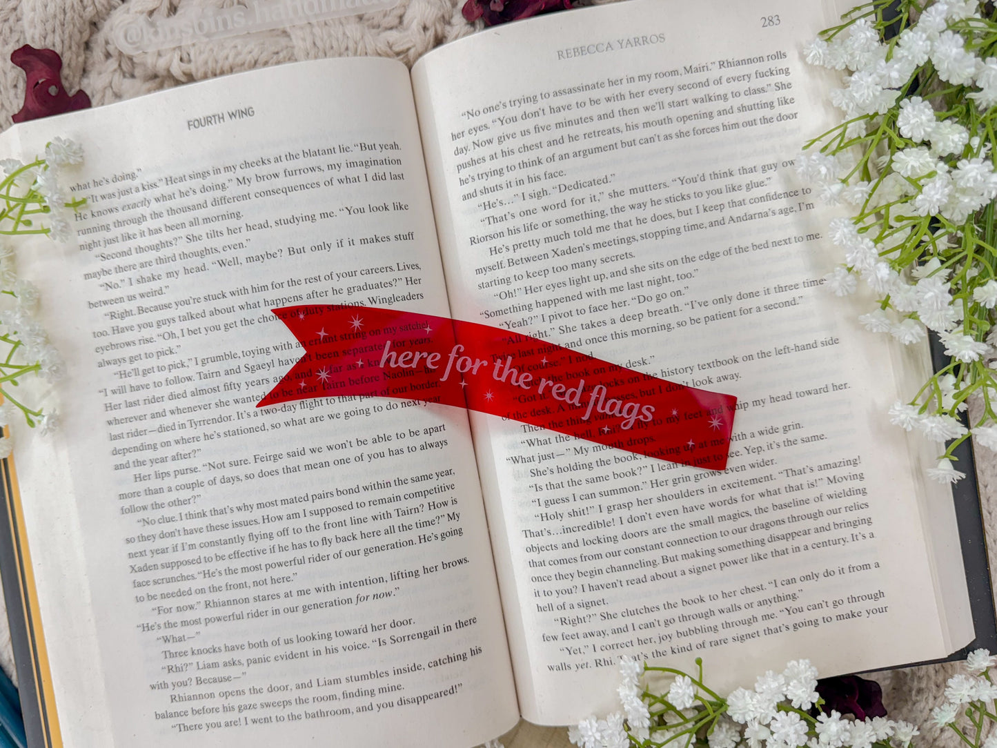 Here For The Red Flags - Red Acrylic Bookmark