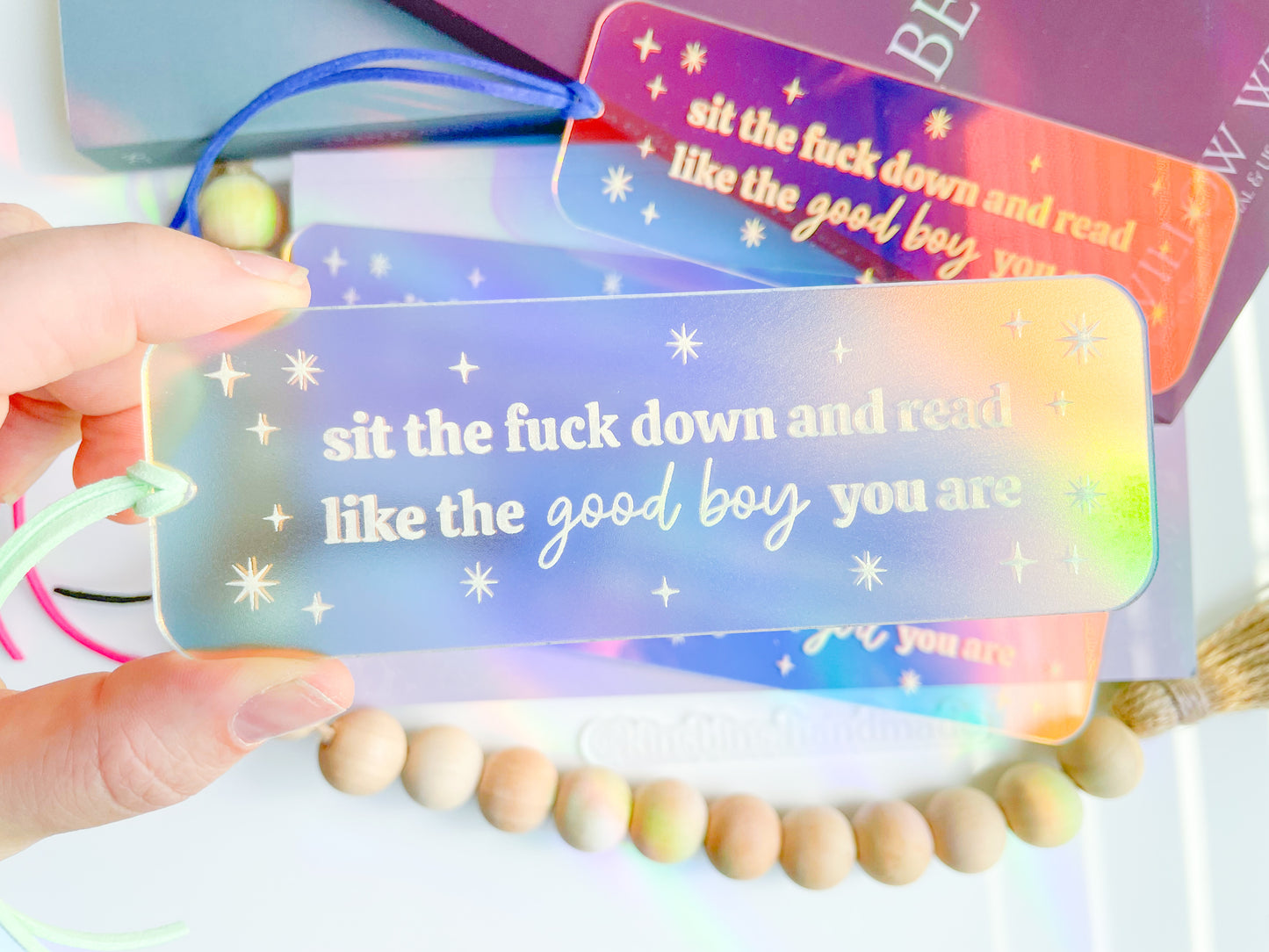 Sit The F Down and Read (Good Girl/Boy) - Iridescent Bookmark